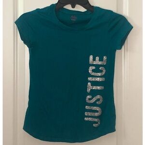 Girls, Justice shirt, Teal, Medium, Kid's